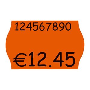 METO Preisetiketten leuchtorange permanent 26,0 x 16,0 mm, 18 Rollen