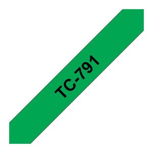 brother Schriftband TC-791 TC791, 9 mm, schwarz auf grün, 1 St.