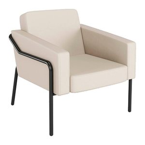 medso powered by PAPERFLOW Sessel MEDSO L creme schwarz Kunstleder 75,0 x 74,3 x 73,6 cm, 1 St.