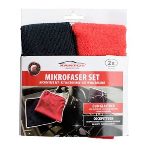 XANTOS Mikrofaser Set rot/schwarz