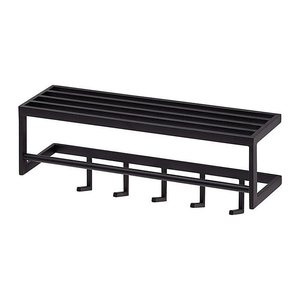 WOHNLING Wandgarderobe WL6.449 schwarz Metall 5 Haken 70,0 x 20,0 cm, 1 St.