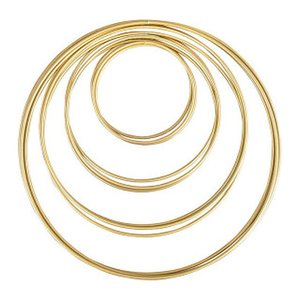 Rayher Metallringe-Set beschichtet gold Ø je 3 Stück 10,0/15,0/20,0/25,0 cm, 10 St.