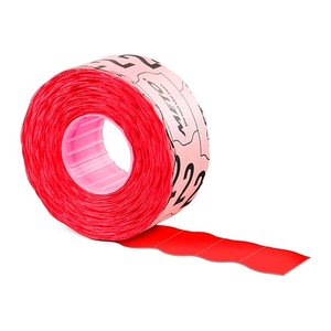 METO Preisetiketten leuchtrot permanent 26,0 x 12,0 mm, 6 Rollen