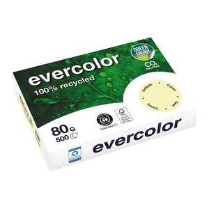 Clairefontaine Recyclingpapier Evercolor hellgelb DIN A4 80 g/qm 500 Blatt