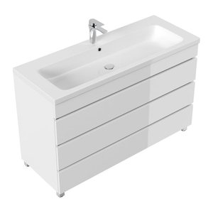 POSSEIK Waschbecken mit Unterschrank FELLINI 120 weiß glanz 120,0 x 46,0 x 83,5 cm