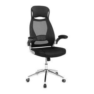 SONGMICS Bürostuhl, OBN86BK Stoff schwarz, Gestell silber
