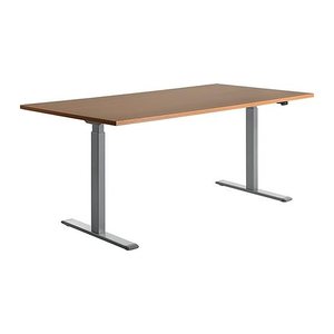 Topstar E-Table elektrisch höhenverstellbarer Schreibtisch buche rechteckig, T-Fuß-Gestell grau 180,0 x 80,0 cm