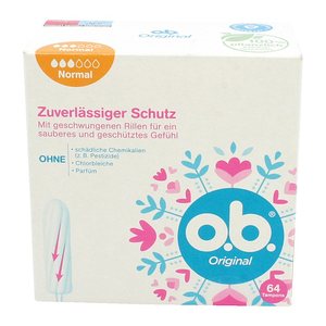 o.b. Tampons Original Normal für mittlere/stärkere Periode, 64 St.