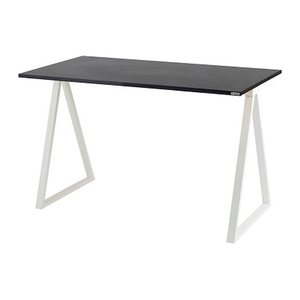 PAPERFLOW easyHome LV9 Schreibtisch schwarz rechteckig, A-Fuß-Gestell weiß 110,0 x 60,0 cm