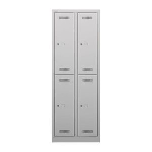 BISLEY Spind MonoBloc ML06D2 lichtgrau ML06D2645, 4 Schließfächer 61,0 x 50,0 x 170,0 cm