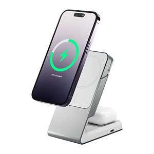 Alogic Ladegerät univers. 2in1 mit Halterung MagSafe+QI weiß