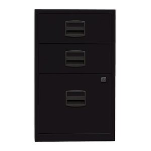 BISLEY Home Standcontainer schwarz 3 Auszüge Kunststoff-Muldengriff schwarz 41,3 x 40,0 x 67,2 cm