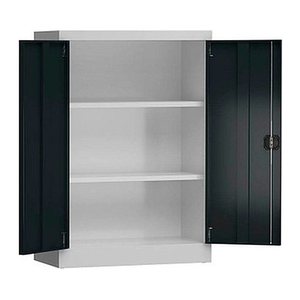 ClassiX Stahlschrank X-530328 anthrazit, lichtgrau 2 Fachböden 92,0 x 42,0 x 120,0 cm, aufgebaut, 1 St.