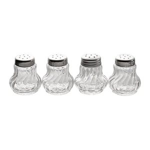 APS Salz- & Pfefferstreuer-Set Mini transparent/silber 4-tlg., 4 St.