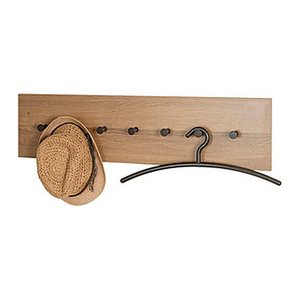 HAKU Möbel Wandgarderobe 37146 eiche Metall 7 Haken 89,0 x 20,0 cm, 1 St.
