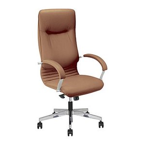 Nowy Styl Chefsessel Nova Steel Leder braun, Gestell alu