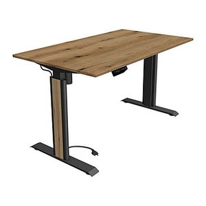 Kerkmann Move 1 advance elektrisch höhenverstellbarer Schreibtisch eiche rechteckig, T-Fuß-Gestell grau 140,0 x 80,0 cm