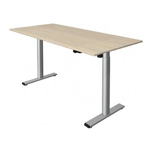 Kerkmann Move 1 base elektrisch höhenverstellbarer Schreibtisch ahorn rechteckig, T-Fuß-Gestell silber 160,0 x 80,0 cm