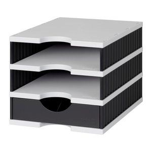 styro Schubladenbox uno  schwarz 268-0103.9895S, DIN A4 mit 1 Schublade, 1 St.
