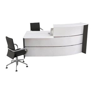 Kerkmann Empfangstheke BARI gebogen, weiß, anthrazit 231,0 x 122,5 x 112,0 cm