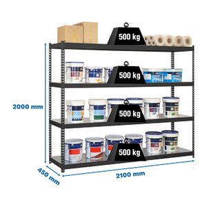 Simonrack Schwerlast-Weitspannregal SIMONFORTE 8425437101670 anthrazit 210,0 x 45,0 x 200,0 cm