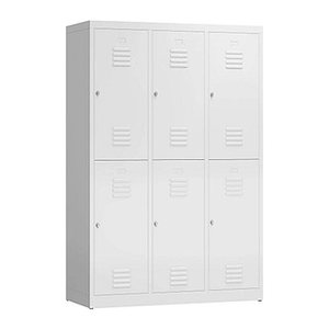 ClassiX Spind signalweiß X-523237, 6 Schließfächer 118,5 x 50,0 x 180,0 cm