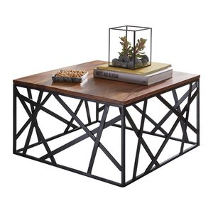 WOHNLING Couchtisch quadratisch Massivholz sheesham 60,0 x 60,0 x 35,0 cm, 1 St.