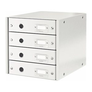 LEITZ Schubladenbox Click & Store weiß 60490001, DIN A4 mit 4 Schubladen, 1 St.