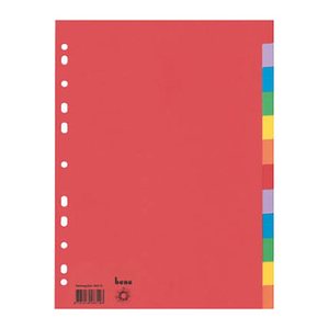 bene Ordnerregister DIN A4 Vollformat blanko farbig 12-teilig, 1 Satz
