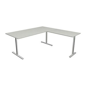 Kerkmann Form 1 Schreibtisch lichtgrau rechteckig, T-Fuß-Gestell silber 180,0 x 80,0 cm