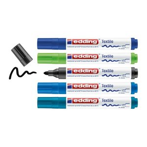 edding 4500 cool Textilmarker farbsortiert 2,0 - 3,0 mm, 5 St.
