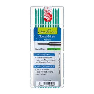 Pica Dry Wasserstrahl 4042 Ersatzminen für Tieflochmarker-Bleistift grün 2,8 mm, 10 St.