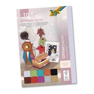 folia Tonpapier Glitterpapier farbsortiert 170 g/qm 1 Pack