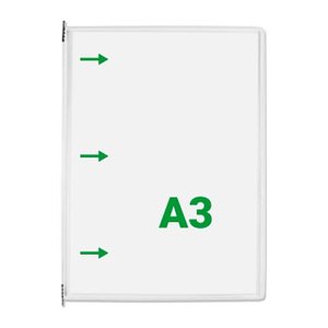 tarifold Sichttafeln DIN A3 weiß, Öffnung seitlich, 20 St.