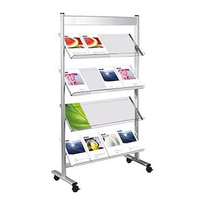 Kerkmann Prospektregal Ecoline silber DIN A4 91,0 x 35,0 x 160,0 cm, 1 St.