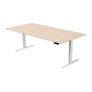 Kerkmann Move 3 elektrisch höhenverstellbarer Schreibtisch ahorn rechteckig, T-Fuß-Gestell weiß 200,0 x 100,0 cm