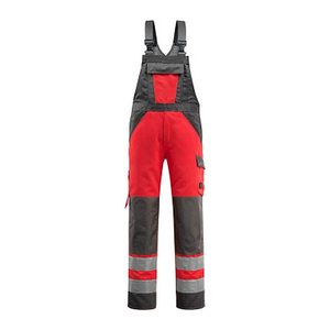 MASCOT® unisex Warnschutz-Latzhose Gosford rot, dunkelanthrazit Größe 28
