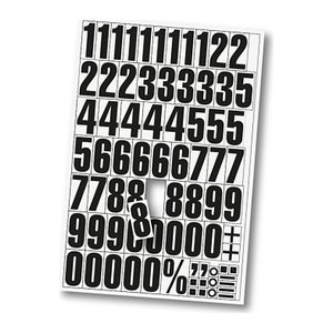 EICHNER Ziffern 0-9 Magnete weiß 22,5 x 32,5 cm, 2 Bogen