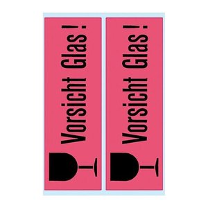 HERMA Warnetiketten 5739 rot »Vorsicht Glas!« 39,0 x 118,0 mm, 10 Etiketten