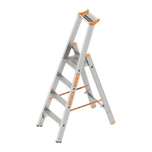 Layher Stehleiter einseitig TOPIC 1064 silber 4 Stufen, H: 170,0 cm