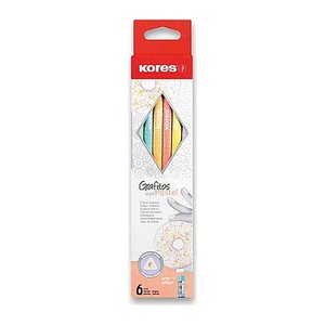 Kores® GRAFITOS Pastel Bleistifte HB farbsortiert mit Radierer, 6 St.