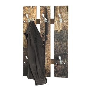 HAKU Möbel Wandgarderobe 19890 Holzmaserung Holz 5 Haken 40,0 x 100,0 cm, 1 St.