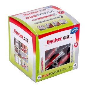 fischer DuoPower 8x65 S PH 2K 538261 Dübel mit Schrauben Ø 8 mm x 65  mm, 25 St.