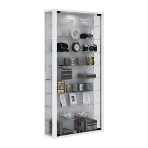 VCM my home Vitrosa Maxi Vitrine weiß 8 Fachböden mit Beleuchtung