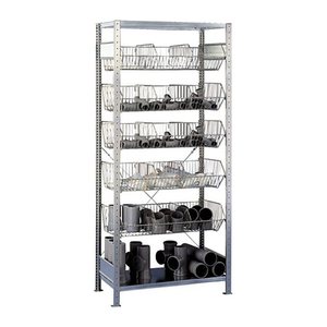 SCHULTE Drahtkorb-Schwerlastregal 13674 silber, verzinkt 100,0 x 50,0 x 230,0 cm