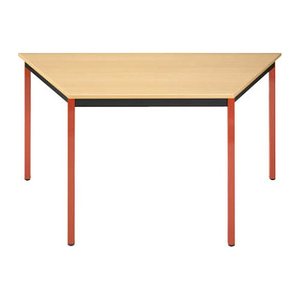 SODEMATUB Mehrzwecktisch buche, rot Trapezform, Vierkantrohr rot, 60,0/120,0 x 60,0 x 74,0 cm