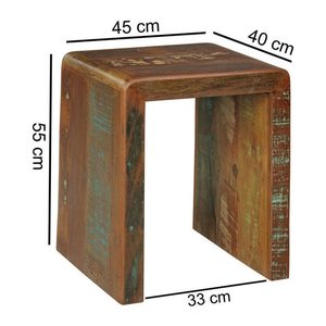 WOHNLING Beistelltisch rechteckig Massivholz braun 45,0 x 40,0 x 55,0 cm, 1 St.