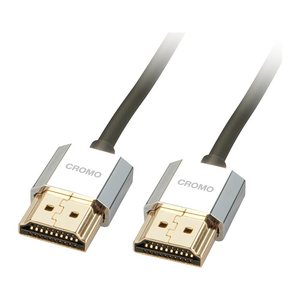LINDY HDMI High Speed A/A Kabel Slim CROMO 1m Ethernet