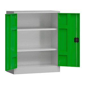 ClassiX Stahlschrank X-530315 lichtgrau, gelbgrün 2 Fachböden 80,0 x 38,0 x 100,0 cm, aufgebaut, 1 St.