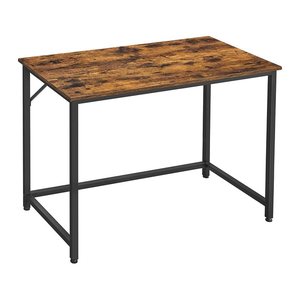 VASAGLE Schreibtisch vintagebraun, schwarz rechteckig, 4-Fuß-Gestell schwarz 100,0 x 50,0 cm